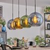 Koyoto hanging light, globe light, pendant light blue, gold, green, 4-light sources