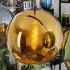 Koyoto hanging light, globe light, pendant light blue, gold, green, 4-light sources