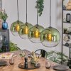 Koyoto hanging light, globe light, pendant light green, clear, 4-light sources
