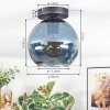 Koyoto ceiling light, globe light 20 cm blue, 1-light source