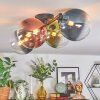 Chehalis ceiling light, globe light blue, green, clear, coppery, 4-light sources