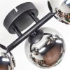 Chehalis ceiling light, globe light chrome, Smoke-coloured, 5-light sources