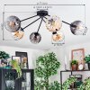 Koyoto ceiling light, globe light 77.5 cm Amber, clear, Smoke-coloured, 6-light sources
