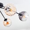 Koyoto ceiling light, globe light 77.5 cm Amber, clear, Smoke-coloured, 6-light sources