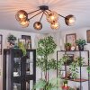 Koyoto ceiling light, globe light 77.5 cm Amber, clear, Smoke-coloured, 6-light sources