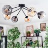 Koyoto ceiling light, globe light 77.5 cm Amber, clear, Smoke-coloured, 6-light sources