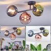 Chehalis ceiling light, globe light blue, green, clear, coppery, 3-light sources