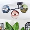 Chehalis ceiling light, globe light blue, green, clear, coppery, 3-light sources