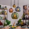 Koyoto hanging light, globe light, pendant light blue, gold, green, coppery, 4-light sources