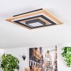 Falmir ceiling light LED Wood like finish, black, 1-light source