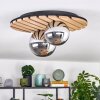 Venok ceiling light, globe light Wood like finish, black, 2-light sources