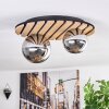 Venok ceiling light, globe light Wood like finish, black, 2-light sources