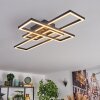 Donik ceiling light LED chrome, Wood like finish, black, 1-light source