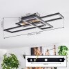Donik ceiling light LED chrome, Wood like finish, black, 1-light source