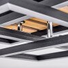 Donik ceiling light LED chrome, Wood like finish, black, 1-light source