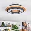 Falmir ceiling light LED Wood like finish, black, 1-light source