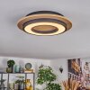 Falmir ceiling light LED Wood like finish, black, 1-light source