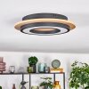 Falmir ceiling light LED Wood like finish, black, 1-light source