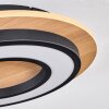 Falmir ceiling light LED Wood like finish, black, 1-light source