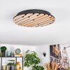 Vorlix ceiling light LED Wood like finish, black, 1-light source