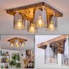 Donar ceiling light Wood like finish, 4-light sources