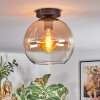 Koyoto ceiling light, globe light Amber, clear, 1-light source