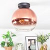 Koyoto ceiling light, globe light clear, coppery, 1-light source