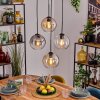 Koyoto hanging light, globe light, pendant light Amber, clear, Smoke-coloured, 4-light sources