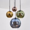 Koyoto hanging light, globe light, pendant light 35 cm blue, gold, green, coppery, 4-light sources
