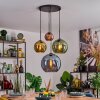 Koyoto hanging light, globe light, pendant light 35 cm blue, gold, green, coppery, 4-light sources