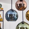 Koyoto hanging light, globe light, pendant light blue, gold, green, coppery, 4-light sources