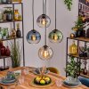 Koyoto hanging light, globe light, pendant light Amber, blue, green, clear, Smoke-coloured, 4-light sources