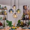 Koyoto hanging light, globe light, pendant light Amber, blue, green, clear, Smoke-coloured, 4-light sources
