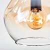 Ripoll ceiling light, globe light Amber, clear, 4-light sources