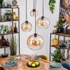 Koyoto hanging light, globe light, pendant light 30 cm Amber, clear, 4-light sources