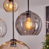 Koyoto hanging light, globe light, pendant light 30 cm Amber, clear, Smoke-coloured, 4-light sources