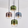 Lauden hanging light, globe light, pendant light blue, green, clear, coppery, 4-light sources