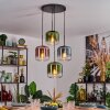 Lauden hanging light, globe light, pendant light blue, green, clear, coppery, 4-light sources