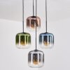 Lauden hanging light, globe light, pendant light blue, green, clear, coppery, Smoke-coloured, 4-light sources