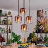 Lauden hanging light, globe light, pendant light clear, coppery, 4-light sources