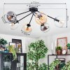 Koyoto ceiling light, globe light 77.5 cm Amber, clear, Smoke-coloured, 6-light sources