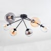 Koyoto ceiling light, globe light 77.5 cm Amber, clear, Smoke-coloured, 6-light sources