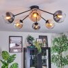 Koyoto ceiling light, globe light 77.5 cm Amber, clear, Smoke-coloured, 6-light sources