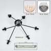Koyoto ceiling light, globe light 77.5 cm Amber, clear, Smoke-coloured, 6-light sources
