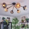 Koyoto ceiling light, globe light 77.5 cm Amber, clear, Smoke-coloured, 6-light sources
