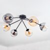 Koyoto ceiling light, globe light 77.5 cm Amber, clear, Smoke-coloured, 6-light sources