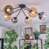 Koyoto ceiling light, globe light 77.5 cm Amber, clear, Smoke-coloured, 6-light sources