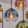 Koyoto hanging light, globe light, pendant light blue, gold, green, clear, coppery, 4-light sources