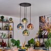 Koyoto hanging light, globe light, pendant light blue, green, clear, coppery, 4-light sources
