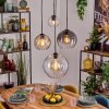 Koyoto hanging light, globe light, pendant light Amber, clear, Smoke-coloured, 4-light sources